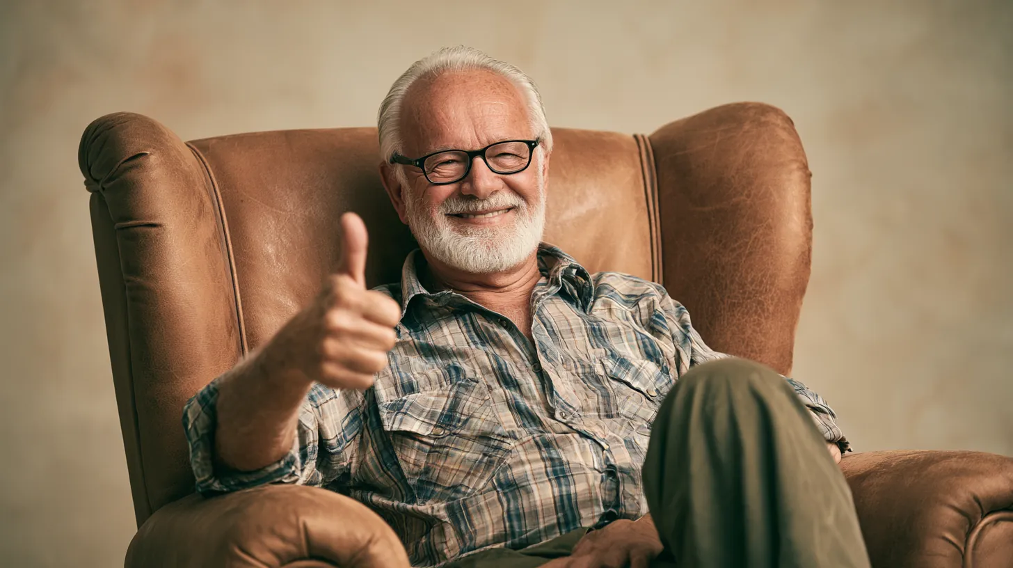 Smiling American retiree giving a thumbs up for his Ava Finance review