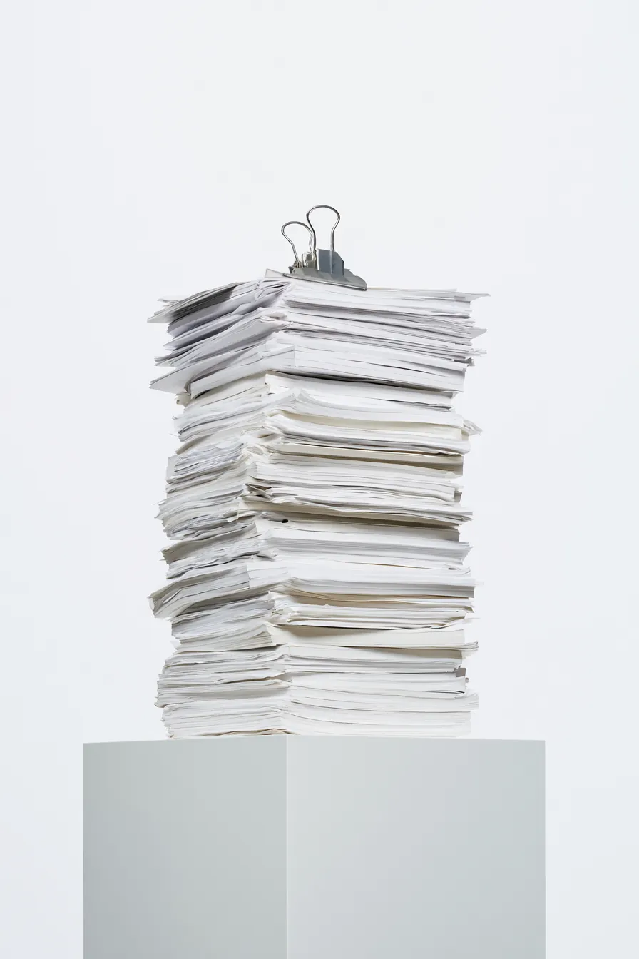 Neatly bound personal loan documents showing fixed terms