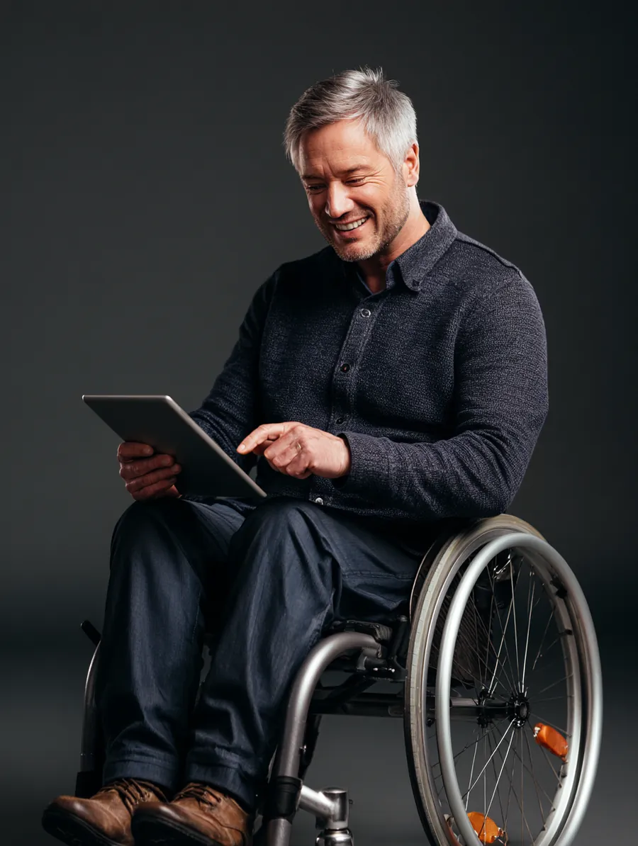 American man reviewing personal loan rate offer details on a tablet